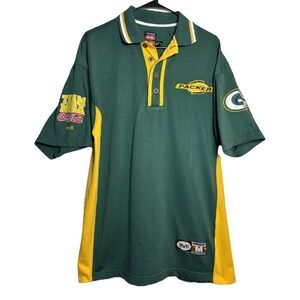 Vintage Mirage NFL Packers Polo Shirt M Green Gold Team Mega Coca-Cola‎